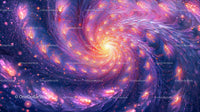 Vibrant Cosmic Swirl with Glowing Fractal Design
