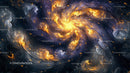 Vibrant Cosmic Swirl in Abstract Art