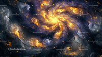 Vibrant Cosmic Swirl in Abstract Art