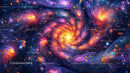 Vibrant Cosmic Spiral Fractal Digital Art