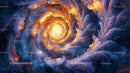 Vibrant Cosmic Spiral with Dynamic Colors