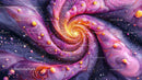 Vibrant Cosmic Swirl with Purple and Orange Tones