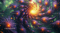 Vibrant Cosmic Fractal with Swirling Patterns