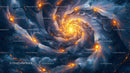 Vibrant Swirling Fractal with Fiery Glow