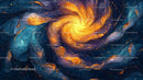 Vibrant Swirling Abstract Galaxy Inspired Artwork