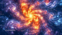 Glowing Cosmic Swirl in Vibrant Abstract Art