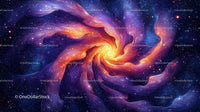 Vibrant Cosmic Spiral in Deep Space