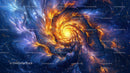 Vibrant Fractal Swirl in Cosmic Colors