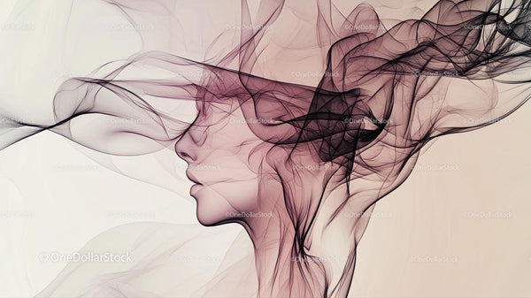 Abstract Silhouette with Flowing Lines