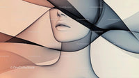 Abstract Feminine Portrait with Elegant Curves