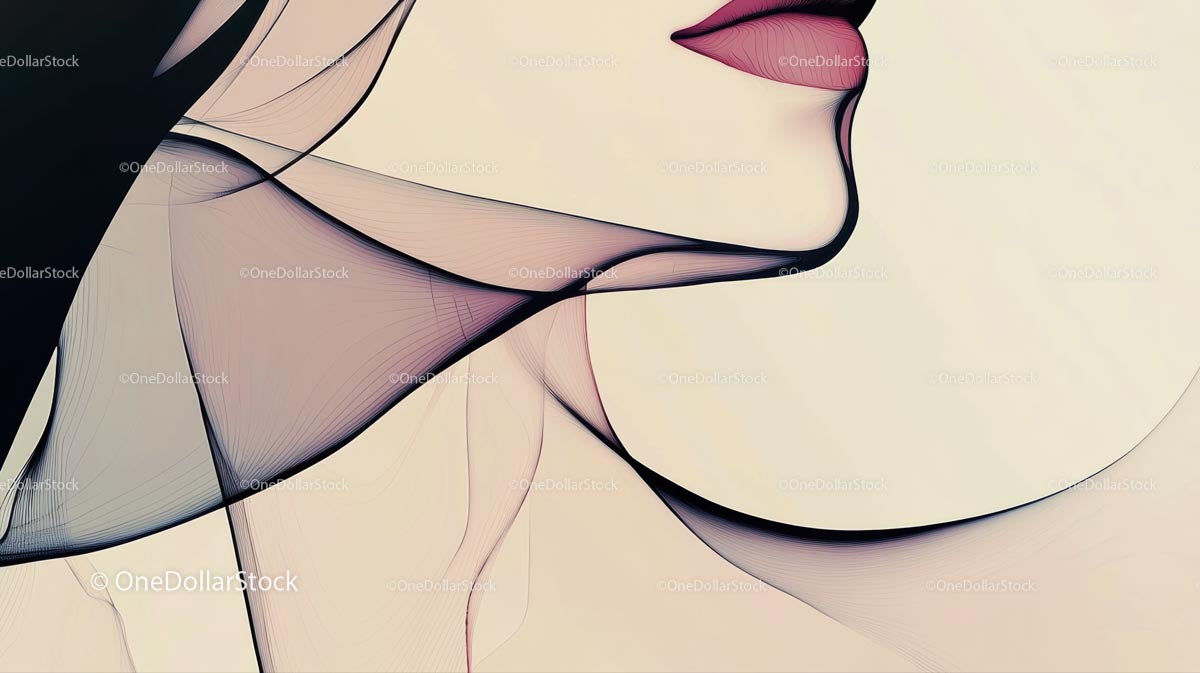 Elegancka abstrakcyjna ilustracja portretowa z gładkimi liniami