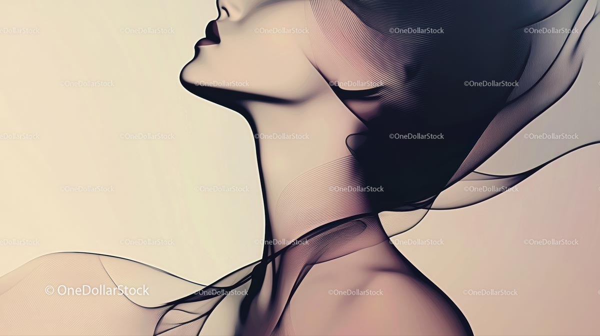 Elegancka abstrakcyjna sylwetka z wdzięcznymi liniami