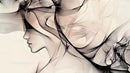 Elegant Silhouette with Flowing Abstract Lines