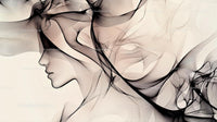 Elegant Silhouette with Flowing Abstract Lines