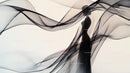 Abstract Silhouette in Flowing Black and White Lines
