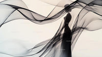 Abstract Silhouette in Flowing Black and White Lines