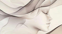 Abstract Female Profile in Elegant Soft Tones