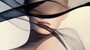 Abstract Portrait with Flowing Black Veils