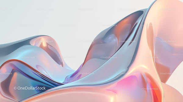 Fluid Abstract Sculpture in Pastel Colors