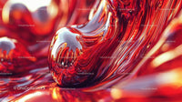 Dynamic Red Liquid Abstract with Glossy Swirls