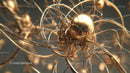 Intricate Golden Metallic Structure with Spherical Center