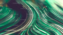 Vibrant Green Waves in Abstract Artistic Pattern