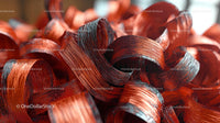 Close-Up of Shiny Copper Coils in Abstract Arrangement