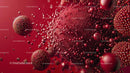 Dynamic Red Spheres in Abstract Futuristic Design
