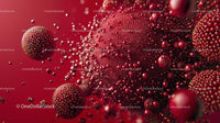 Dynamic Red Spheres in Abstract Futuristic Design