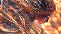 Futuristic Silhouette With Metallic Waves and Orange Glow