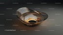 Sleek Metallic Bowl with Elegant Curves and Light Effects