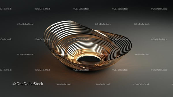 Sleek Metallic Bowl with Elegant Curves and Light Effects
