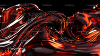 Dynamic Red Liquid Flow with Glossy Wavy Patterns