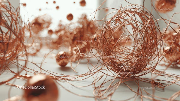 Intricate Tangled Copper Wire Pattern