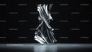 Abstract Metallic Sculpture Against a Dark Background