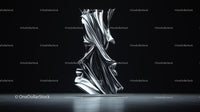 Abstract Metallic Sculpture Against a Dark Background