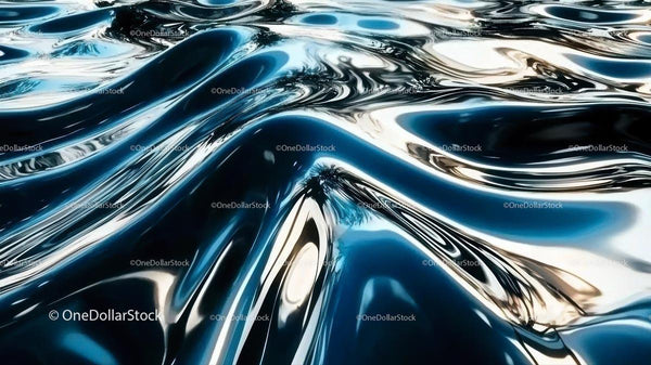 Abstract Metallic Liquid Surface with Reflective Waves