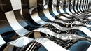 Abstract Black and White Geometric Pattern Waves