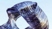 Abstract Metallic Sculpture with Fluid Curves