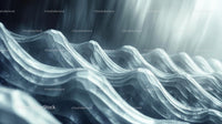 Abstract Frozen Wave Texture in Cold Metallic Tones