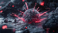 Explosive Volcanic Eruption with Glowing Lava