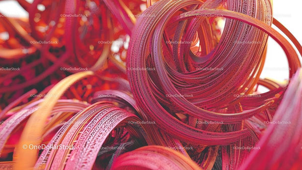Vibrant Red and Orange Abstract Curly Swirl Design