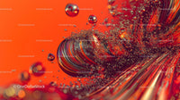 Dynamic Abstract Bubbles in Vibrant Red and Orange