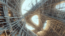 Intricate Woven Architectural Structure with Dynamic Patterns