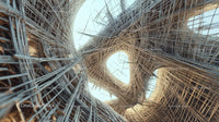 Intricate Woven Architectural Structure with Dynamic Patterns