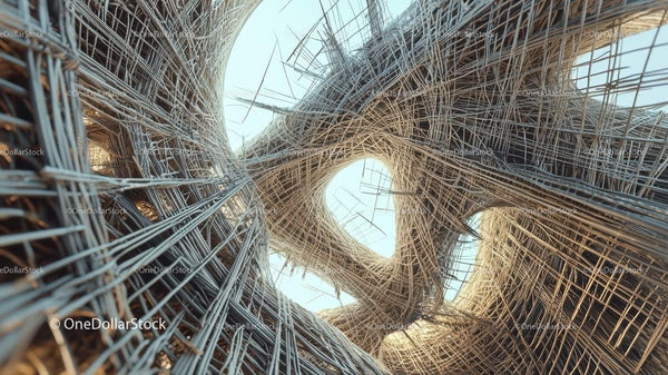 Intricate Woven Architectural Structure with Dynamic Patterns