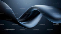 Abstract Blue Wave with Flowing Curves