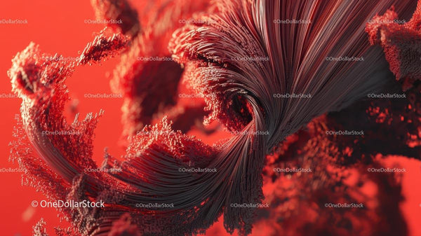 Intricate Red Swirl in Abstract Digital Art