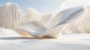 Futuristic White Wave Structure in Minimalist Design