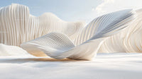 Futuristic White Wave Structure in Minimalist Design